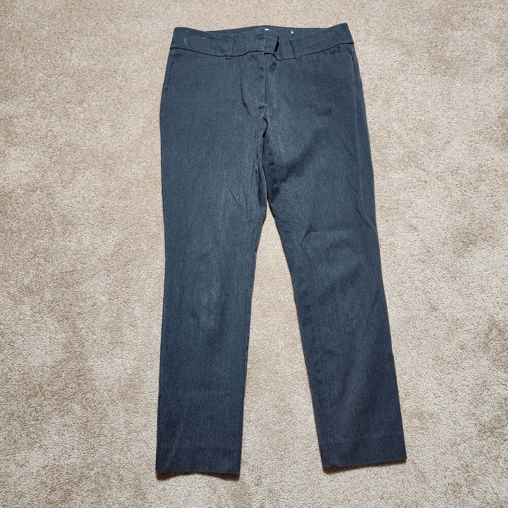 LOFT Dress Pants Women 8 Dark Gray Mid Rise Modern Skinny Ankle